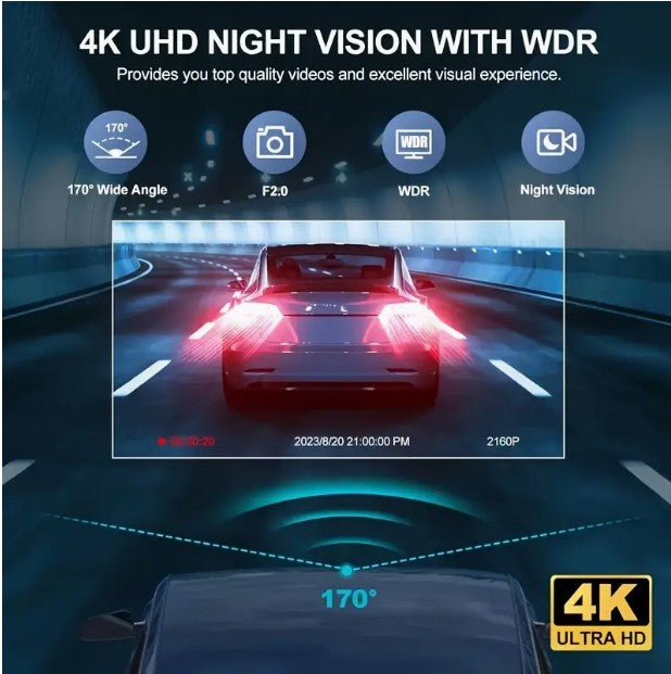 Dash Cam,1080P Dash Camera for Cars with 2-inch IPS Screen, 170°Wide Angle