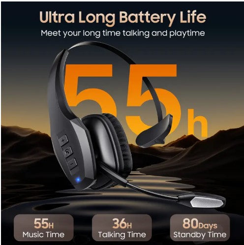 55Hrs Working Time 36Hrs Talking Time Wireless Headphone