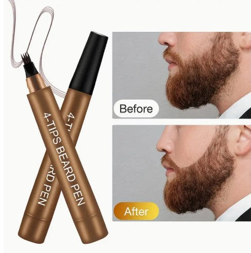 Men's Beard Pen, Beard Filling Pen, Enhances Natural Beard Definition & Contour, Long-Lasting, Waterproof, Beard Grooming Pencil