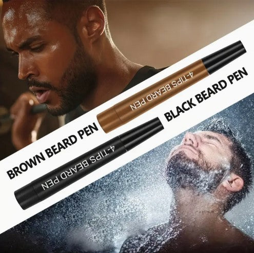 Men's Beard Pen, Beard Filling Pen, Enhances Natural Beard Definition & Contour, Long-Lasting, Waterproof, Beard Grooming Pencil