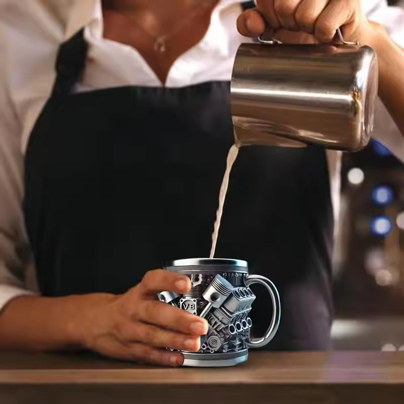 3D Engines - designed Stainless Steel Mug. Ideal for coffee/beer