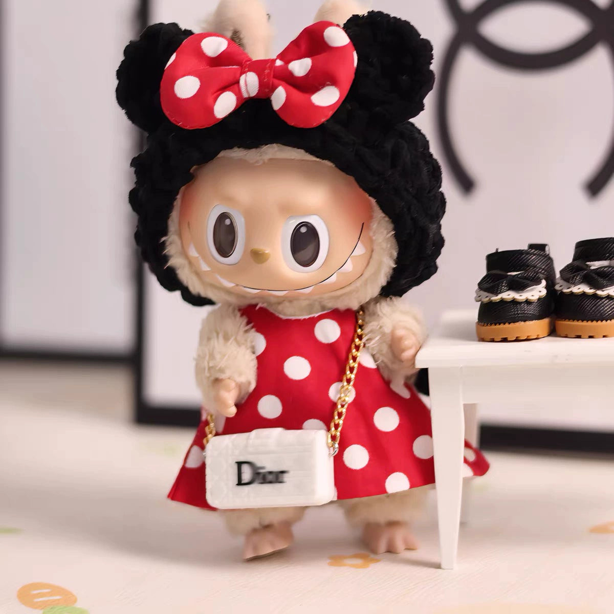 Labubu Doll Clothes 17cm Heart-warming Macaron Rubber-encrusted Face Rag Doll Clothes Changing
