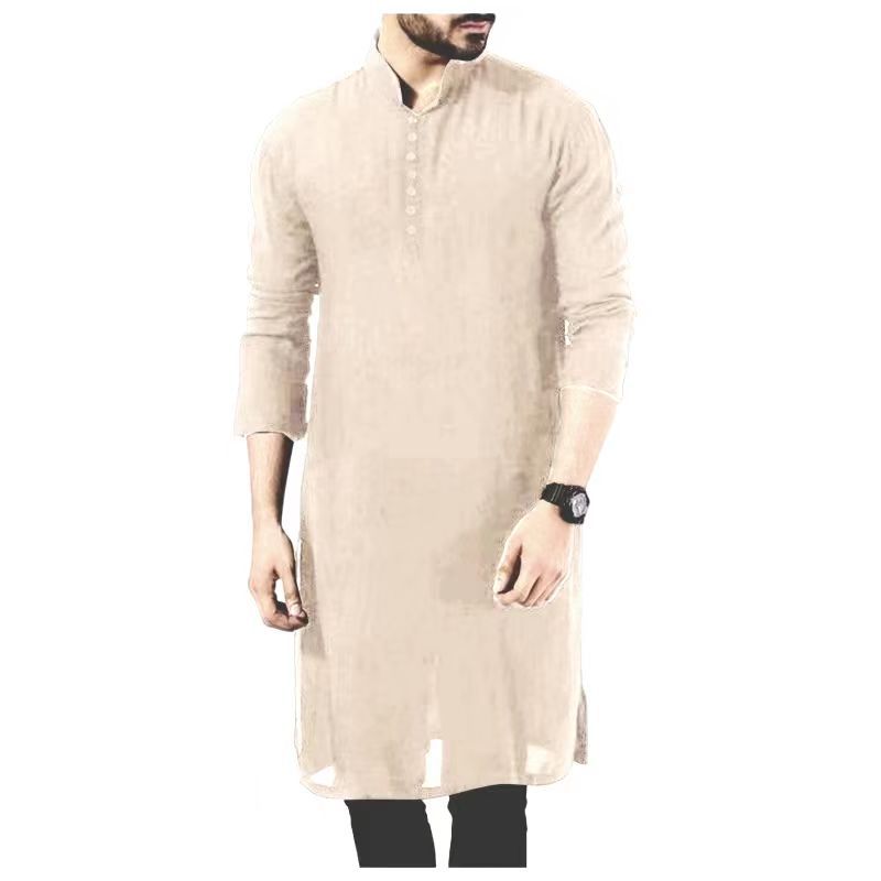 Arabic Style Fashion Simple Long Men’s Shirt Muslim Robe