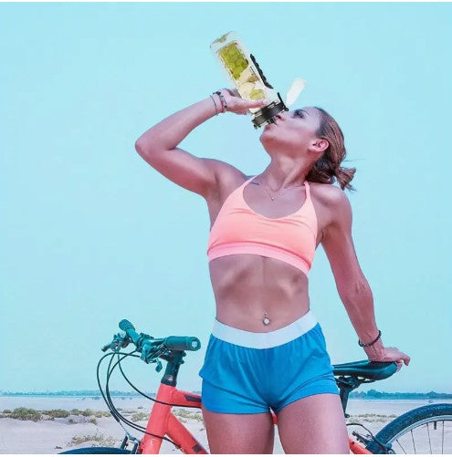 Fruit Infuser Water Bottle 32OZ Jui Shaker Sport w/ Flip Top Lid Anti-Slip Grips
