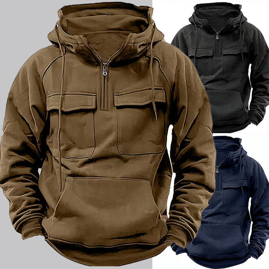 Men's Zip-up Hoodies Sweatshirt With Drawstring