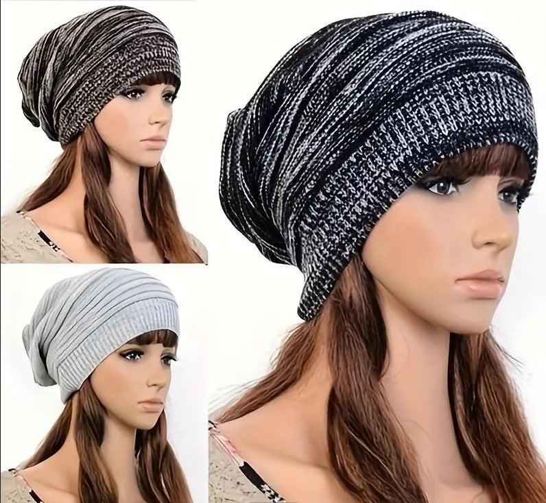 Women and Man Hat, Cap, Baggy Beanie Hat Black