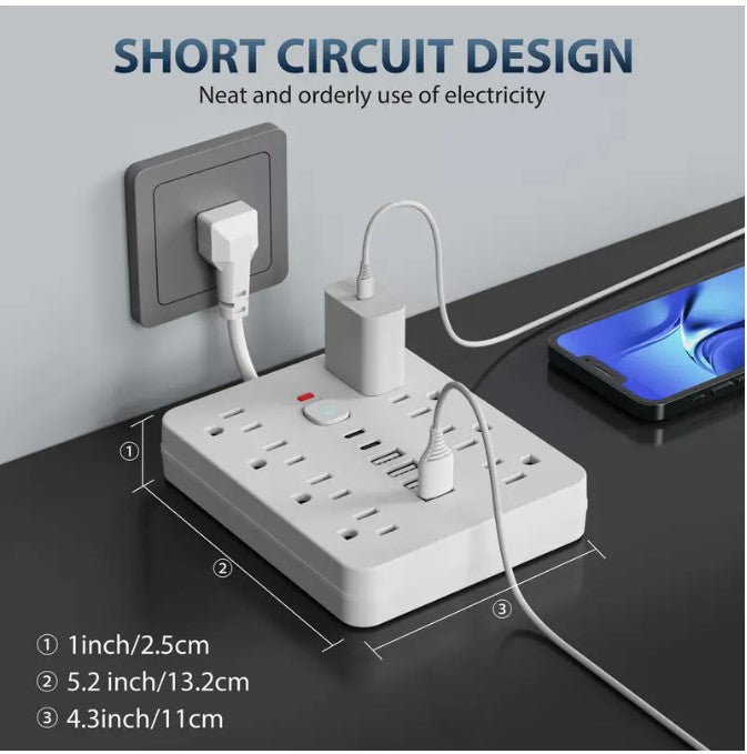 8-Outlet Wall Plug Surge Protector