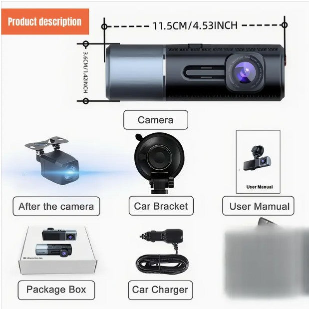 Dash Cam,1080P Dash Camera for Cars with 2-inch IPS Screen, 170°Wide Angle