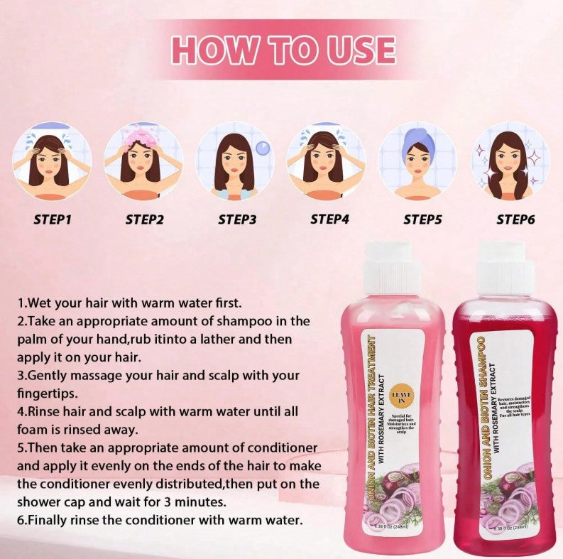 Biotin Hair Treatment, Onion Biotin And Rosemary Shampoo