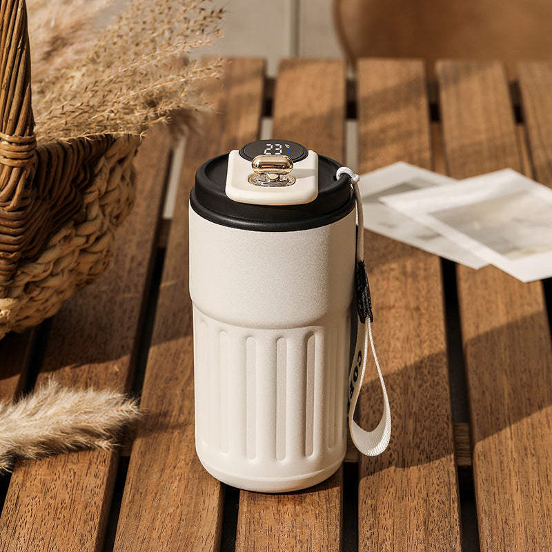 Smart Digital Thermal Bottle Portable Coffee Mug Stainless Steel Water Bottle In-Car Insulated