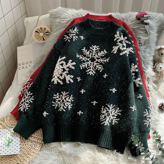 Women's Lazy Snowflake Bottoming Shirt