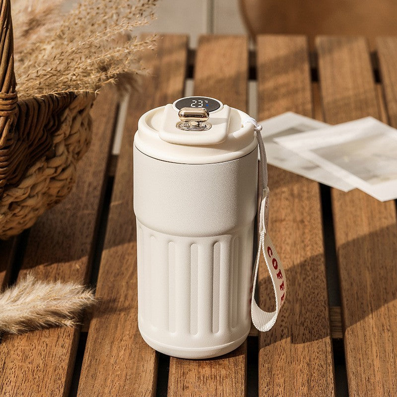 Smart Digital Thermal Bottle Portable Coffee Mug Stainless Steel Water Bottle In-Car Insulated