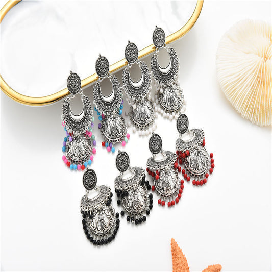 2022 Cross-border Indian Style Creative Carved Exaggerated Earrings