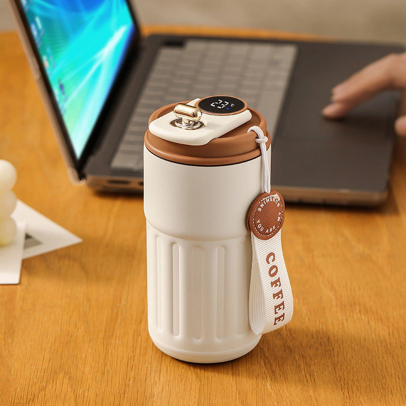 Smart Digital Thermal Bottle Portable Coffee Mug Stainless Steel Water Bottle In-Car Insulated
