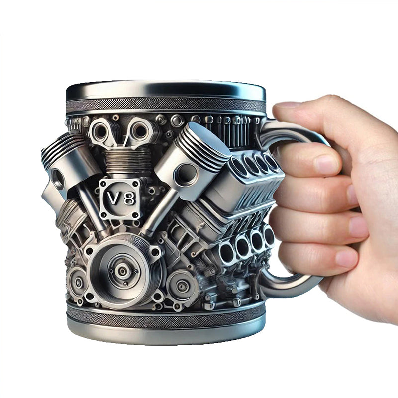 3D Engines - designed Stainless Steel Mug. Ideal for coffee/beer