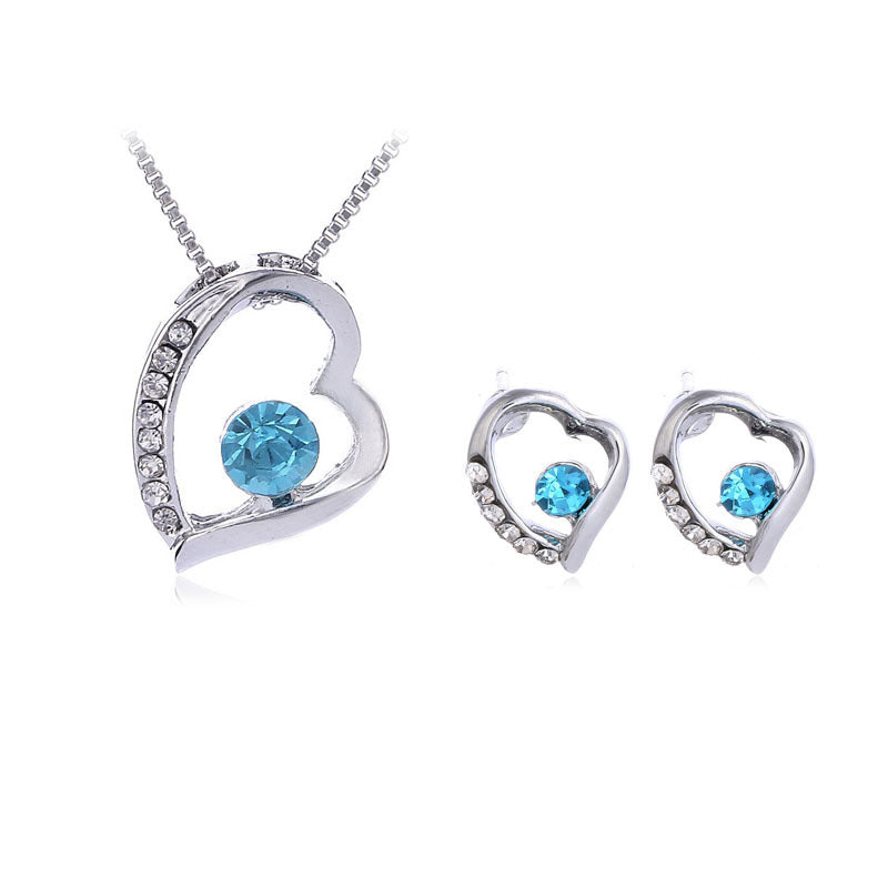 Crystal Jewelry Wholesale Fashion Jewelry Popular Jewelry Crystal Necklace Set Forever 028