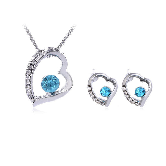 Crystal Jewelry Wholesale Fashion Jewelry Popular Jewelry Crystal Necklace Set Forever 028