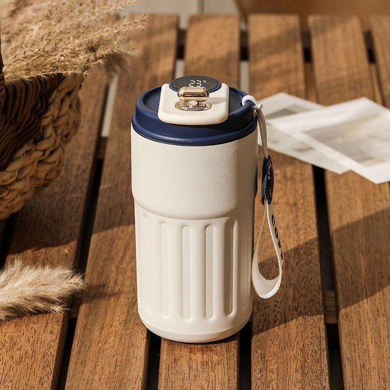 Smart Digital Thermal Bottle Portable Coffee Mug Stainless Steel Water Bottle In-Car Insulated