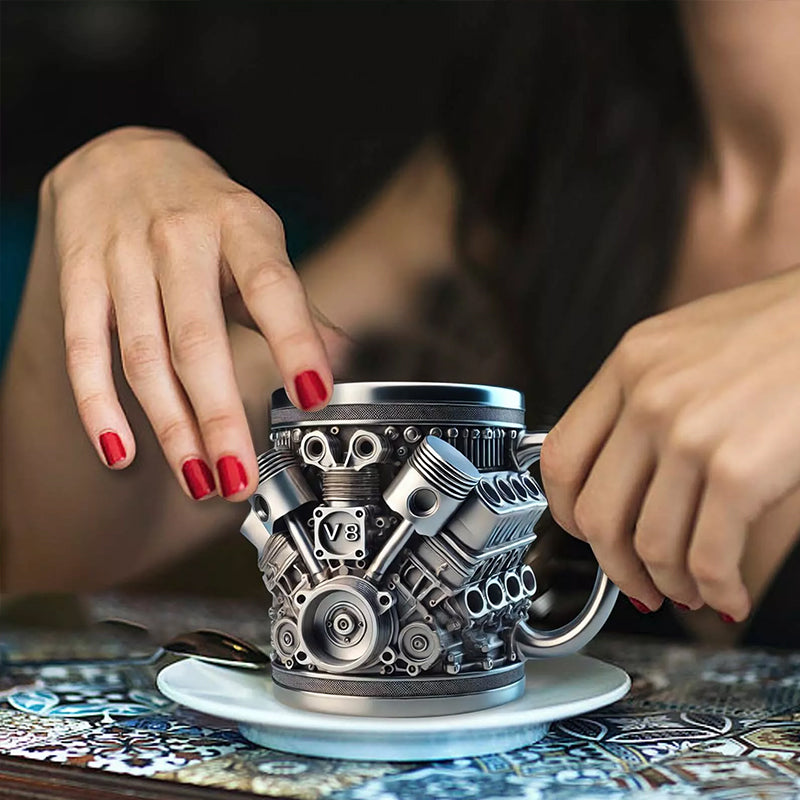 3D Engines - designed Stainless Steel Mug. Ideal for coffee/beer