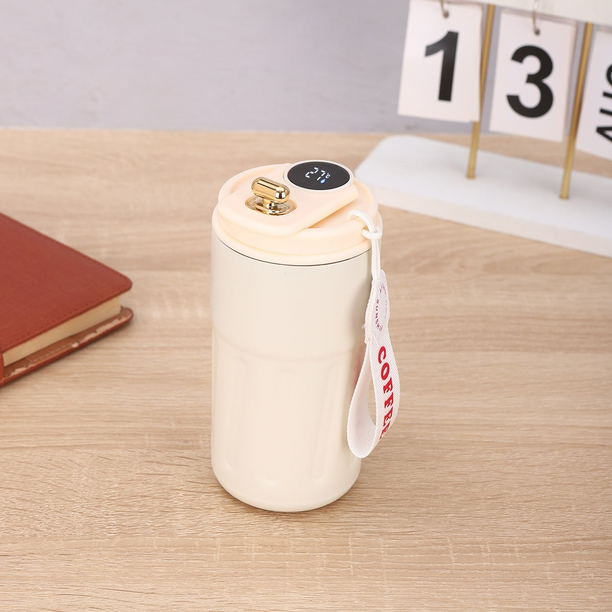 Smart Digital Thermal Bottle Portable Coffee Mug Stainless Steel Water Bottle In-Car Insulated