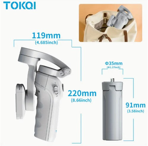 Phone Gimbal Stabilizer with Fill Light, Gimbal Stabilizer for all Smartphones, Stabilizer for Video Recording