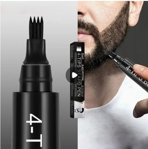 Men's Beard Pen, Beard Filling Pen, Enhances Natural Beard Definition & Contour, Long-Lasting, Waterproof, Beard Grooming Pencil