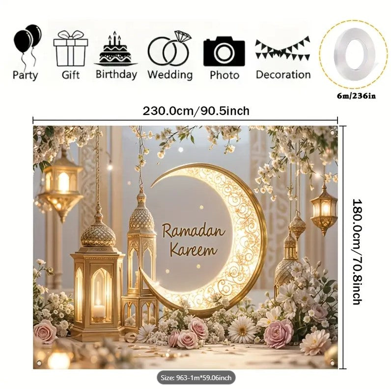 1pc Eid Mubarak Party Backdrop
