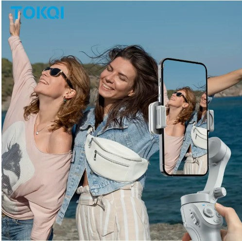 Phone Gimbal Stabilizer with Fill Light, Gimbal Stabilizer for all Smartphones, Stabilizer for Video Recording