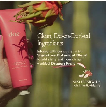 DAE Cactus Fruit 3-In-1 Styling Cream - Smooth Styles, Prep Shiny Blowouts,