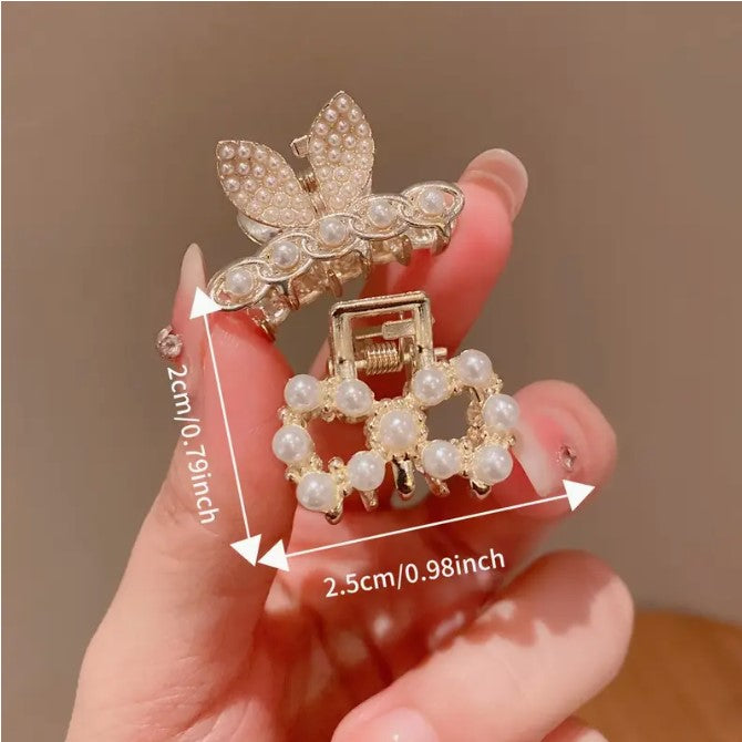 6pcs Elegant Pearl Rhinestone Hair Clip Fashionable Hair Gripper Cute Hairpin