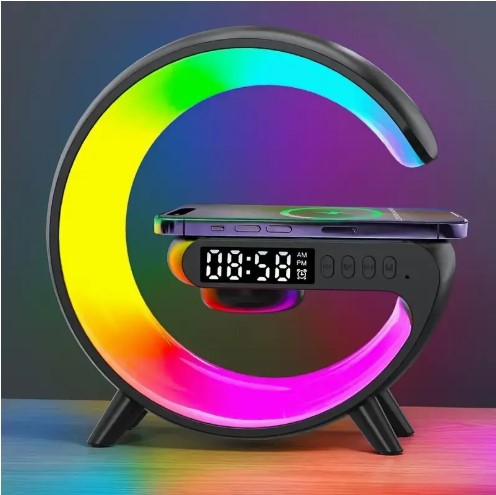 Wireless Speaker with Phone Charger, Dimmable Alarm Clock