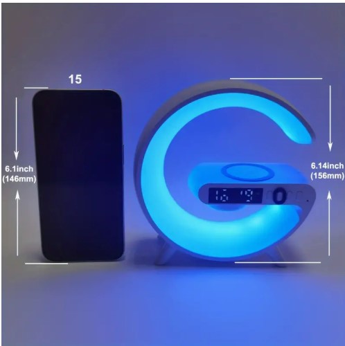 Wireless Speaker with Phone Charger, Dimmable Alarm Clock
