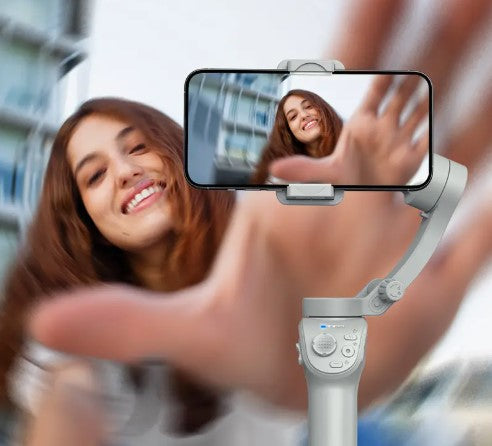 Phone Gimbal Stabilizer with Fill Light, Gimbal Stabilizer for all Smartphones, Stabilizer for Video Recording