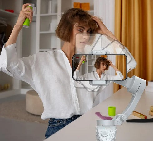 Phone Gimbal Stabilizer with Fill Light, Gimbal Stabilizer for all Smartphones, Stabilizer for Video Recording