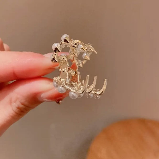 6pcs Elegant Pearl Rhinestone Hair Clip Fashionable Hair Gripper Cute Hairpin