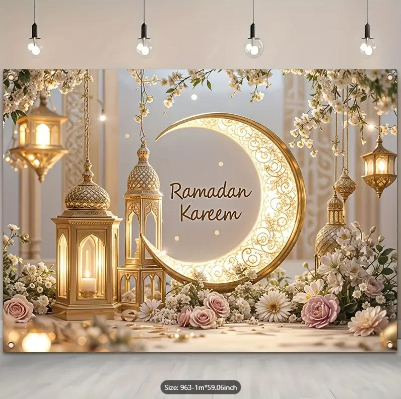 1pc Eid Mubarak Party Backdrop