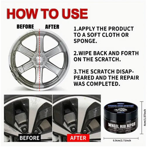 Car Wheel Rim Scratch Refurbishment Paste, Tire Rim Scratch Paint Repair Paste