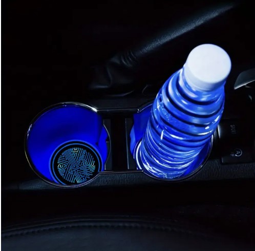 2PCS LED Car Cup Holder Lights 7 Colors Changing USB Charging Mat Waterproof Cup Pad, Car Gifts for Men & Women