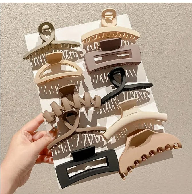 8Pcs Warm Tone Elegant Simple Hairpin Set