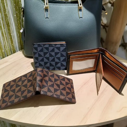 Leather Fashion Geometric Pattern Wallet