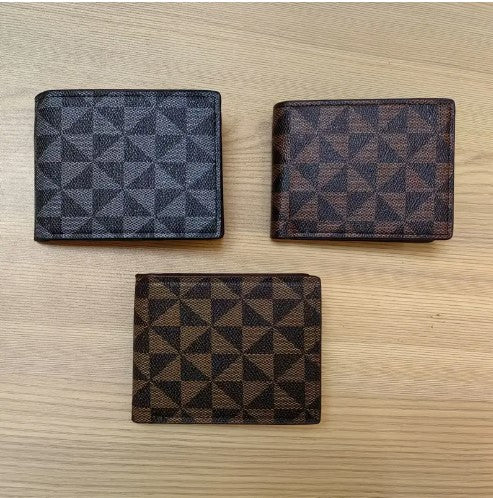 Leather Fashion Geometric Pattern Wallet