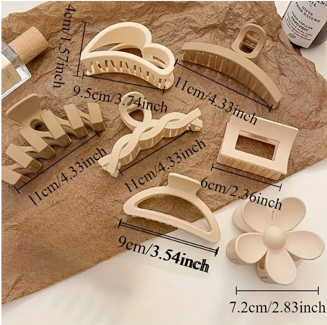 8Pcs Warm Tone Elegant Simple Hairpin Set