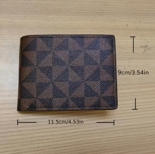 Leather Fashion Geometric Pattern Wallet