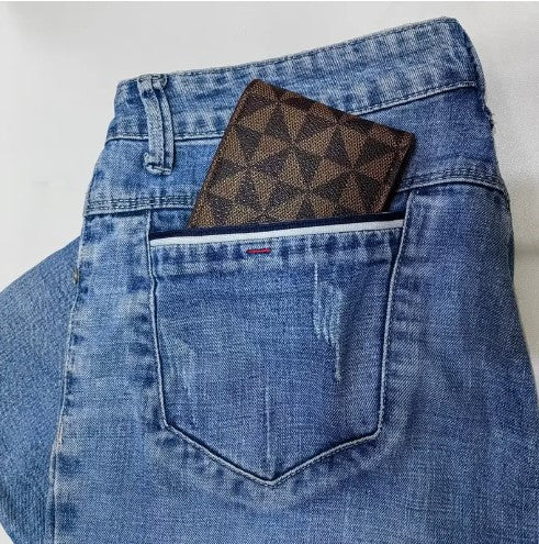Leather Fashion Geometric Pattern Wallet