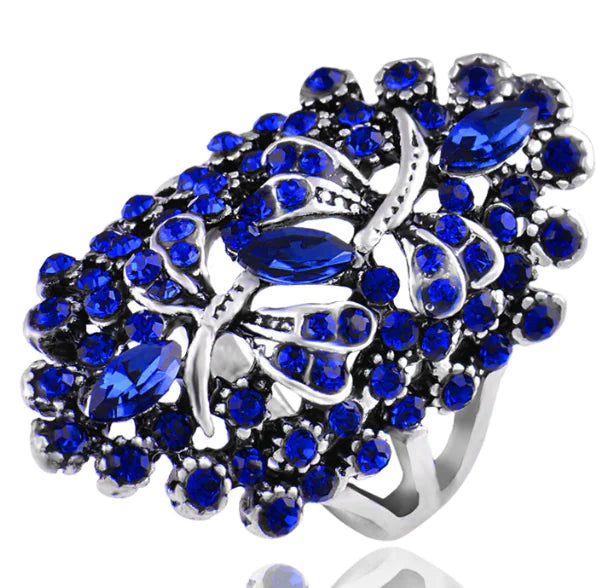 Retro Luxury Hollow Zircon Ring for Women