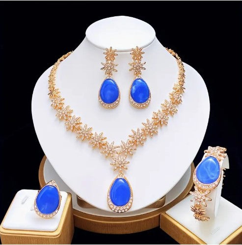 5pcs Unique Colorful Ladies Jewelry Set for Holiday and Party