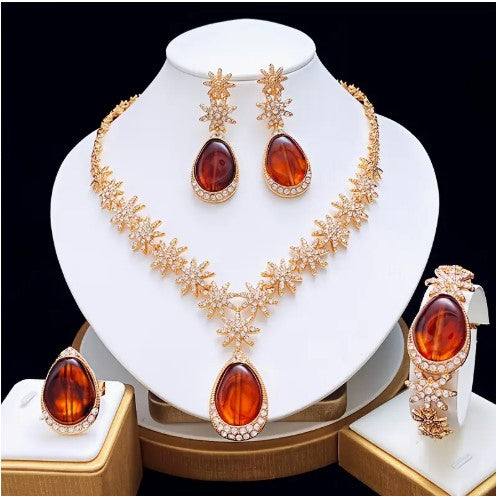 5pcs Unique Colorful Ladies Jewelry Set for Holiday and Party