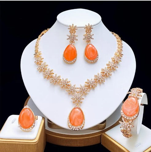 5pcs Unique Colorful Ladies Jewelry Set for Holiday and Party