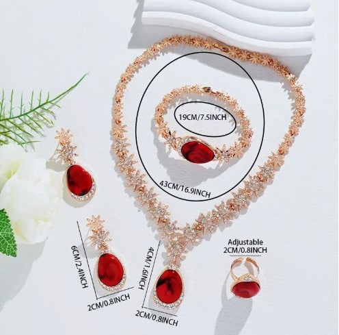 5pcs Unique Colorful Ladies Jewelry Set for Holiday and Party