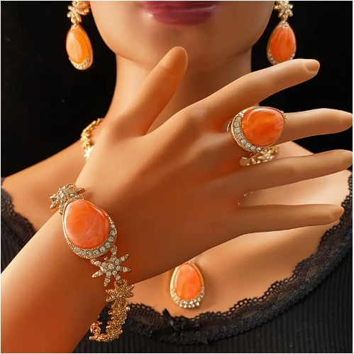 5pcs Unique Colorful Ladies Jewelry Set for Holiday and Party